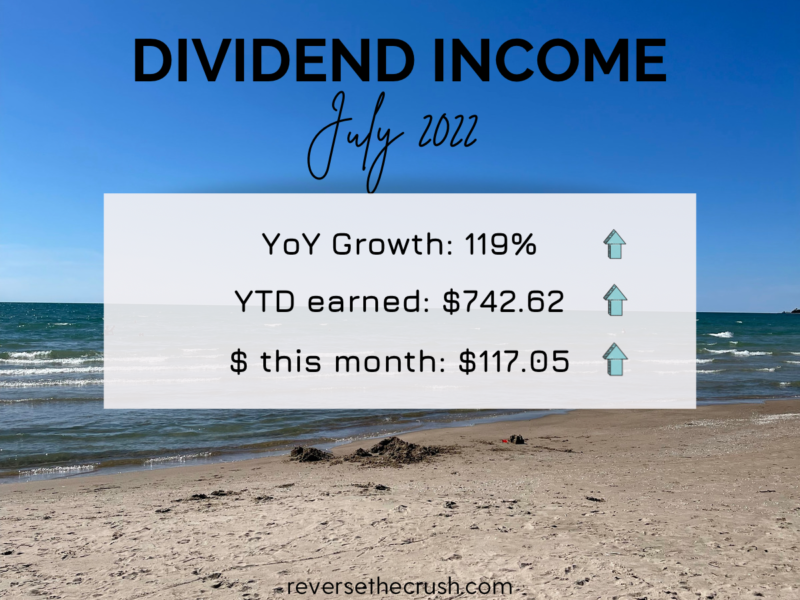Dividend Income July 2022 — 119% YOY Growth