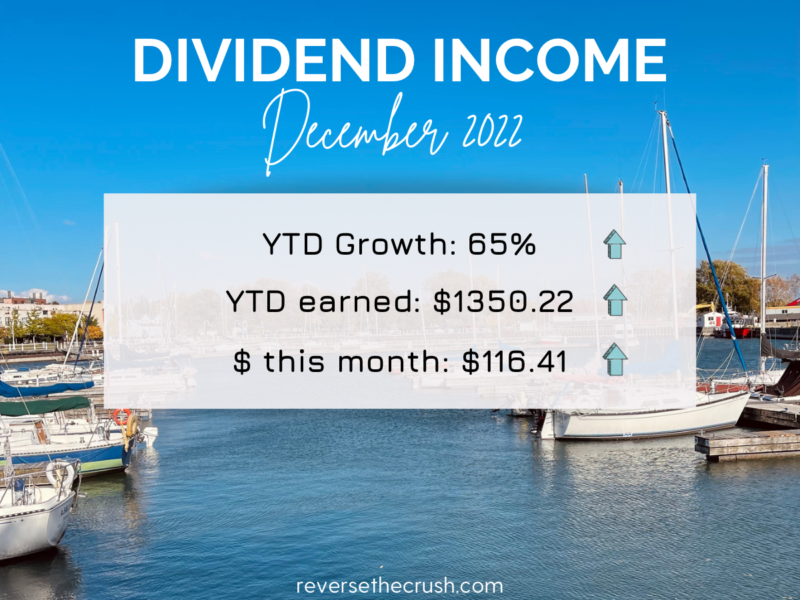 Dividend Income December 2022 — 65% YTD Growth